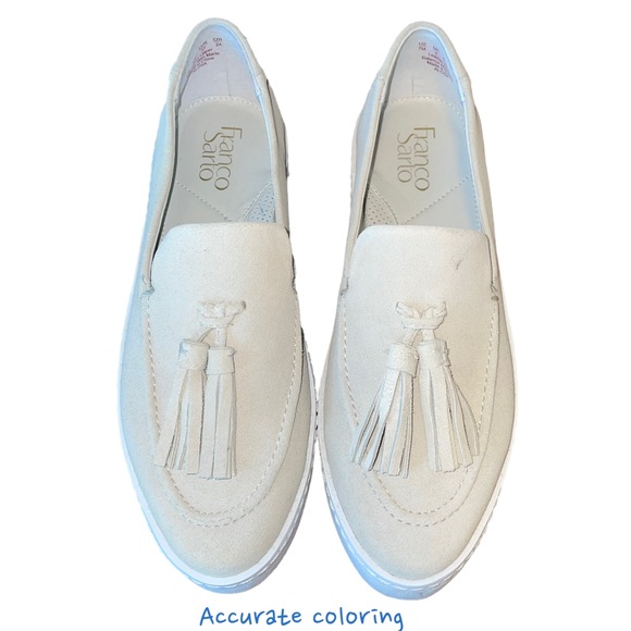 FRANCO SARTO | Beige Sand Suede Tassel Slip On Sneakers Loafers | 7 - Picture 12 of 12